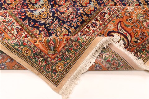 Tabriz Green Hand Knotted 99 X 132 Area Rug 255-30377 Image 6