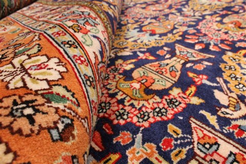 Tabriz Green Hand Knotted 99 X 132 Area Rug 255-30377 Image 7