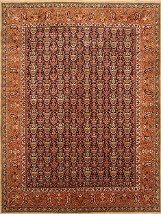 Persian Tabriz Green Rectangle 10x13 ft Wool Carpet 30377