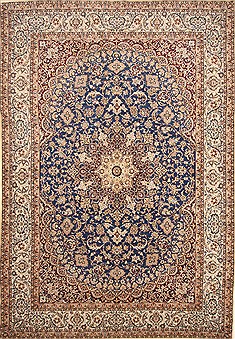 Persian Nain Red Rectangle 10x14 ft Wool Carpet 30378