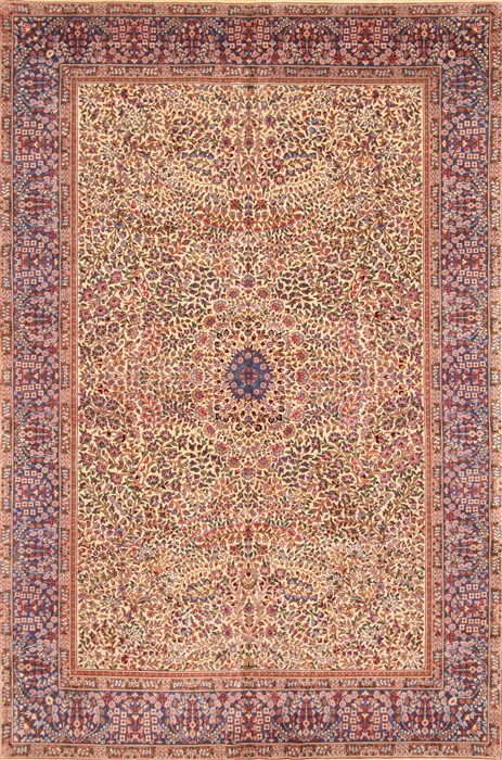 Kerman Green Hand Knotted 70 X 105 Area Rug 255-30380 Image 0