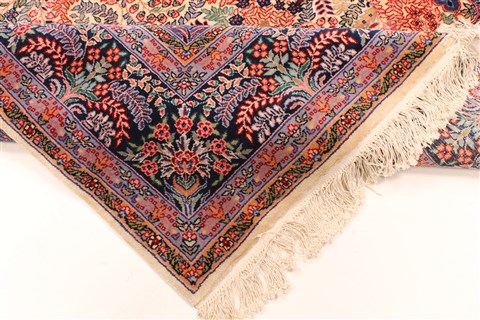 Kerman Blue Hand Knotted 62 X 92 Area Rug 255-30382 Image 2