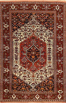 Persian Ghoochan Brown Rectangle 4x6 ft Wool Carpet 30385