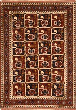 Persian Ghoochan Blue Rectangle 4x6 ft Wool Carpet 30386