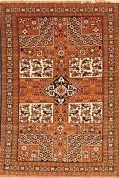 Persian Ghoochan Beige Rectangle 4x6 ft Wool Carpet 30388