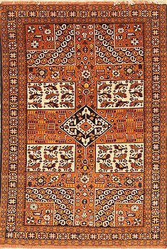 Persian Ghoochan Beige Rectangle 4x6 ft Wool Carpet 30388