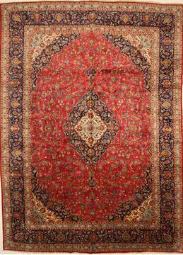 Kashan Red Hand Knotted 11'4" X 15'6"  Area Rug 250-30390