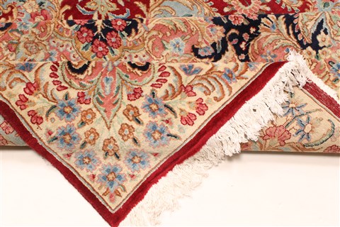 Kerman Red Hand Knotted 112 X 168 Area Rug 250-30391 Image 1