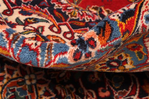 Kashan Red Hand Knotted 131 X 162  Area Rug 250-30393 Image 2