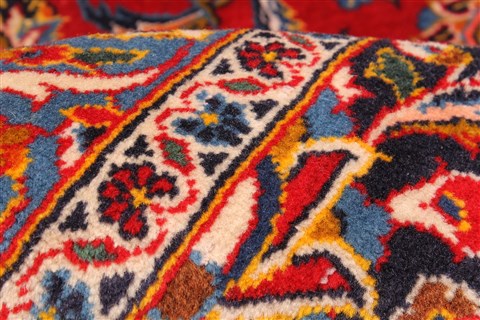 Kashan Red Hand Knotted 131 X 162  Area Rug 250-30393 Image 3