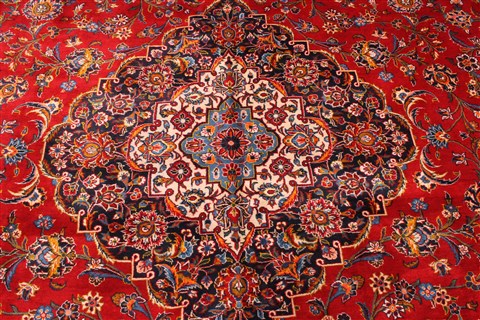 Kashan Red Hand Knotted 131 X 162  Area Rug 250-30393 Image 6