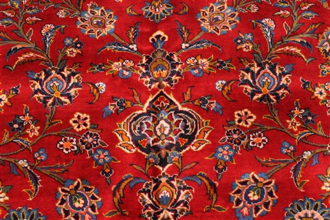 Kashan Red Hand Knotted 131 X 162  Area Rug 250-30393 Image 9