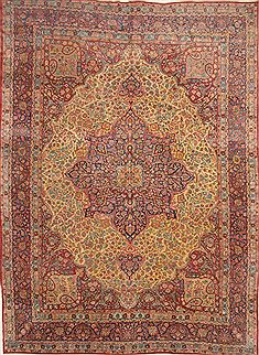 Persian Kerman Yellow Rectangle 12x18 ft Wool Carpet 30394