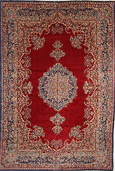 Persian Kerman Red Rectangle 11x16 ft Wool Carpet 30400