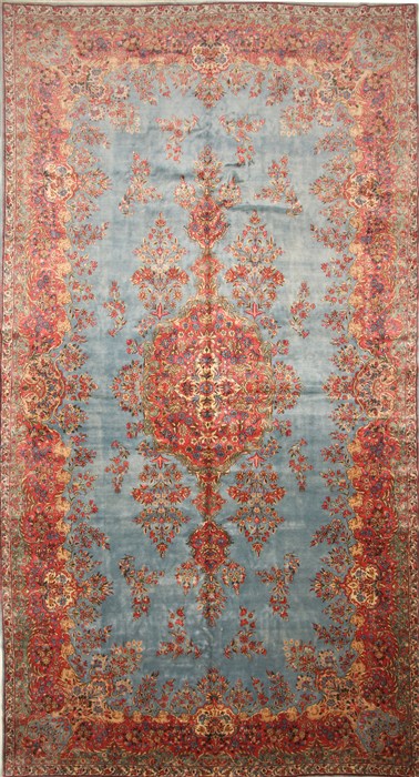 Kerman Purple Hand Knotted 1010 X 207 Area Rug 250-30403 Image 0