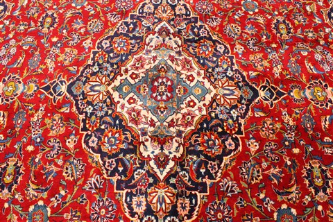 Kashan Red Hand Knotted 111 X 166 Area Rug 250-30408 Image 7