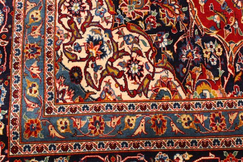 Kashan Red Hand Knotted 111 X 166 Area Rug 250-30408 Image 9