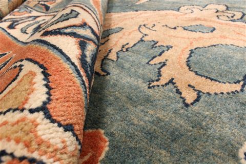 Heriz Blue Hand Knotted 116 X 161 Area Rug 250-30409 Image 14