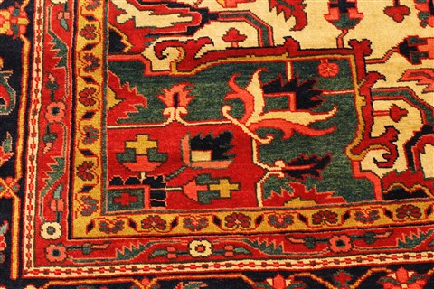 Heriz Beige Hand Knotted 116 X 166 Area Rug 250-30410 Image 2