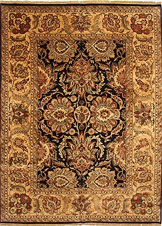 Indian Agra Beige Rectangle 10x14 ft Wool Carpet 30411