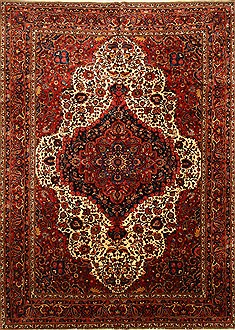 Persian Bakhtiar Beige Rectangle 10x14 ft Wool Carpet 30412