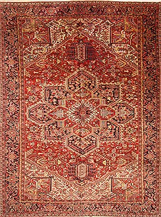 Persian Heriz Red Rectangle 11x16 ft Wool Carpet 30413