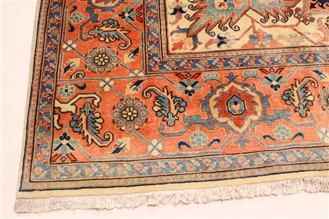 Heriz Blue Hand Knotted 110 X 165 Area Rug 250-30414 Image 6