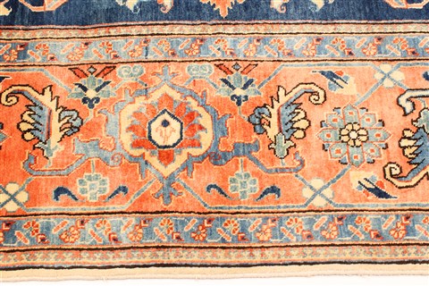 Heriz Blue Hand Knotted 110 X 165 Area Rug 250-30414 Image 8