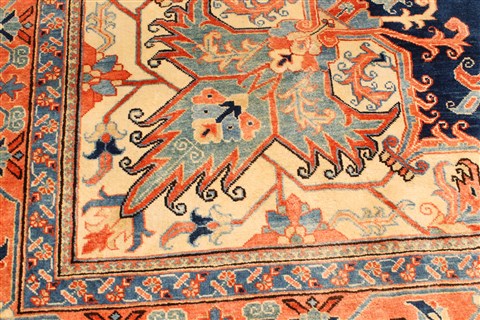 Heriz Blue Hand Knotted 110 X 165 Area Rug 250-30414 Image 9