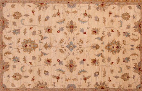 Pishavar Beige Machine Made 84 X 115 Area Rug 400-30417 Image 16