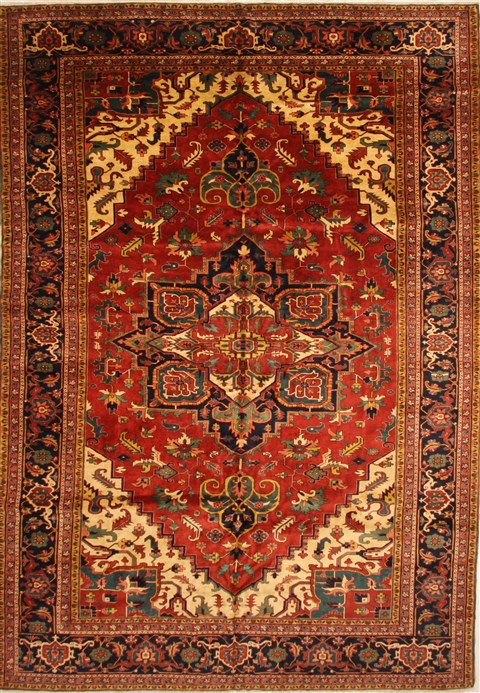 Heriz Red Hand Knotted 116 X 166 Area Rug 250-30420 Image 0