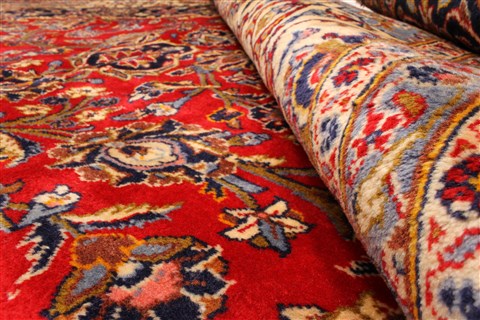 Kashan Red Hand Knotted 910 X 151  Area Rug 250-30425 Image 1