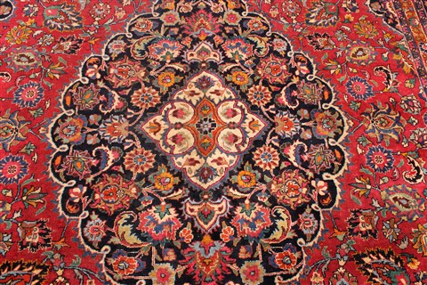Mashad Red Hand Knotted 101 X 163 Area Rug 250-30426 Image 1