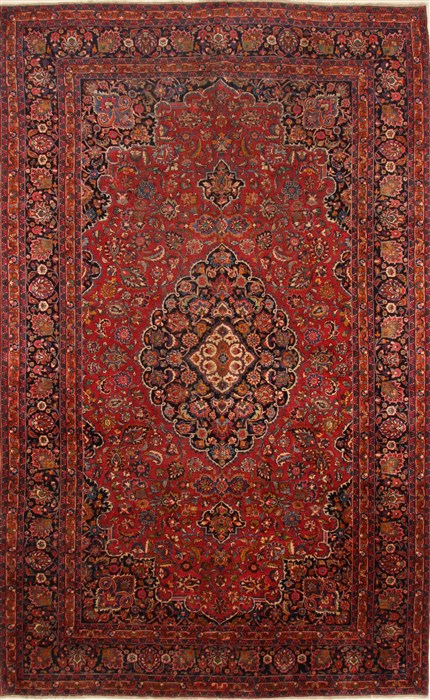Mashad Red Hand Knotted 101 X 163 Area Rug 250-30426 Image 0