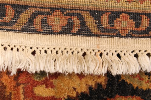 Agra Beige Hand Knotted 99 X 139 Area Rug 250-30427 Image 9