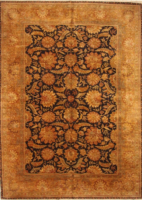 Agra Beige Hand Knotted 99 X 139 Area Rug 250-30427 Image 0