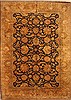 Agra Beige Hand Knotted 99 X 139  Area Rug 250-30427 Thumb 0