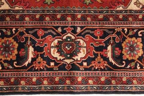 Agra Red Hand Knotted 121 X 151 Area Rug 250-30429 Image 1