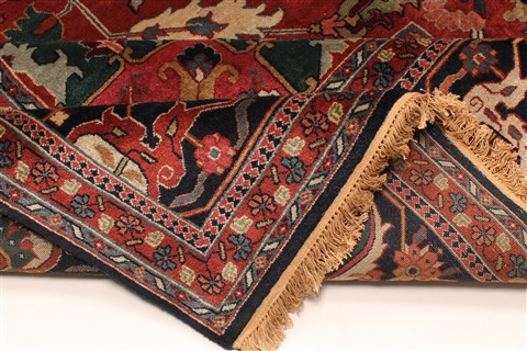 Agra Red Hand Knotted 121 X 151 Area Rug 250-30429 Image 7