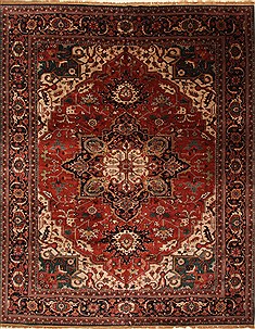 Indian Agra Red Rectangle 12x15 ft Wool Carpet 30429