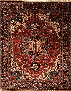 Indian Agra Red Rectangle 12x15 ft Wool Carpet 30429