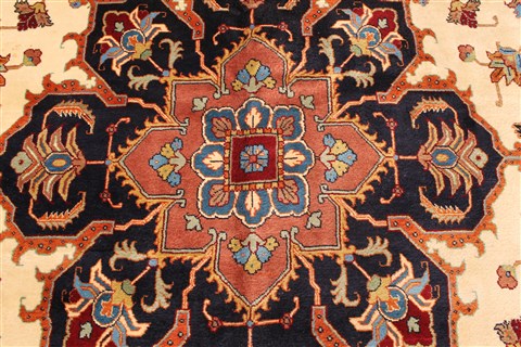 Heriz Beige Square Hand Knotted 125 X 1210 Area Rug 250-30430 Image 14