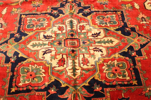Heriz Red Hand Knotted 114 X 1411 Area Rug 250-30431 Image 1