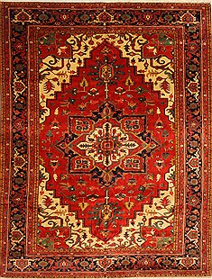 Persian Heriz Red Rectangle 11x16 ft Wool Carpet 30433