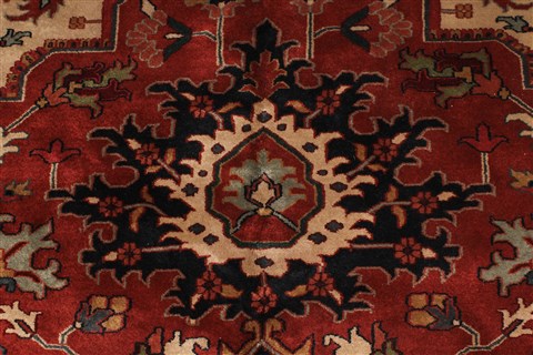 Agra Red Hand Knotted 111 X 153 Area Rug 250-30434 Image 11