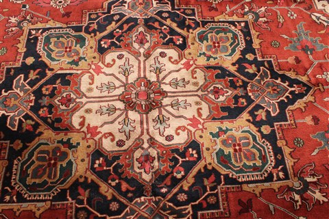 Agra Red Hand Knotted 111 X 153 Area Rug 250-30434 Image 13