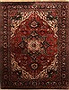 Agra Red Hand Knotted 111 X 153  Area Rug 250-30434 Thumb 0