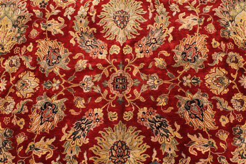 Agra Beige Hand Knotted 120 X 152 Area Rug 250-30435 Image 7