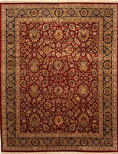 Agra Beige Hand Knotted 12'0" X 15'2"  Area Rug 250-30435