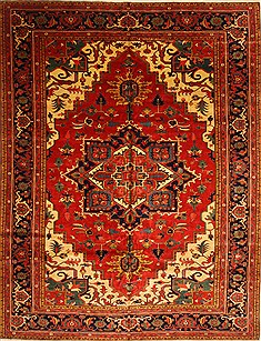 Persian Heriz Red Rectangle 11x16 ft Wool Carpet 30436
